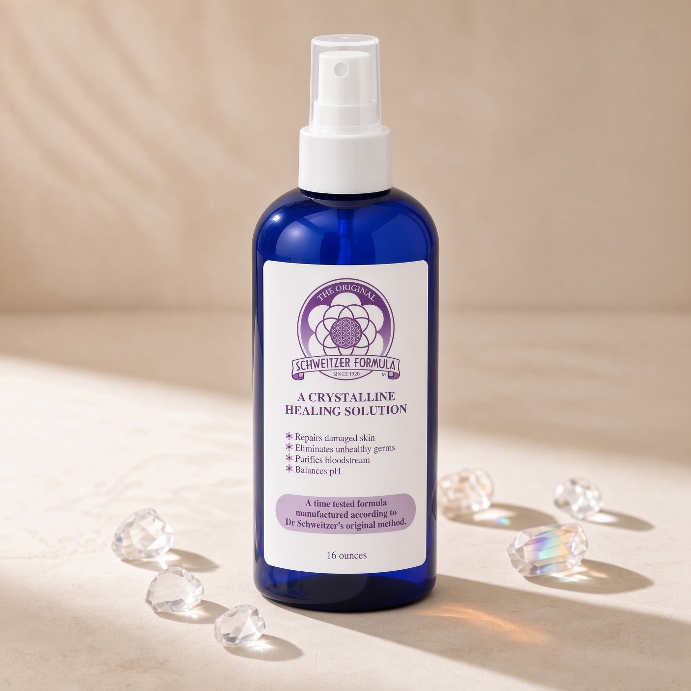Schweitzer Formula | Cobalt Plastic Bottle | 16oz